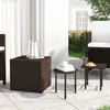 Image de vidaXL Tables dappoint 3 pcs marron résine tressée 319387