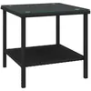 Image de Table D'appoint Noir 45x45x45 Cm Poly Rotin Et Verre Trempé Vidaxl