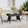 Image de Table D'appoint Pliable Noir 60x40x38 Cm Résine Tressée Vidaxl