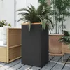 Image de vidaXL Jardinière noir 40x40x80 cm résine tressée 319415