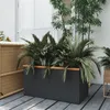Image de vidaXL Jardinière noir 80x40x40 cm résine tressée 319416