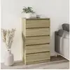 Image de Commode chêne sonoma 60x36x103 cm bois d ingénierie
