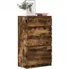 Image de Commode Chêne Fumé 60x36x103 Cm Bois D'ingénierie Vidaxl