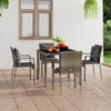 Image de Chaises De Jardin Avec Coussins Lot De 4 Résine Tressée Gris Vidaxl
