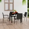 Image de Chaises De Jardin Lot De 4 Avec Coussins Résine Tressée Noir Vidaxl