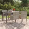 Image de Chaises De Jardin Avec Coussins Lot De 4 Résine Tressée Gris Vidaxl