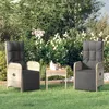 Image de Chaises Inclinables D'extérieur Et Coussins Lot De 2 Poly Rotin Vidaxl