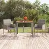 Image de Table De Jardin Dessus En Bois Gris 90x90x75 Cm Résine Tressée Vidaxl