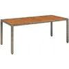 Image de Table De Jardin Dessus En Bois Gris 190x90x75 Cm Résine Tressée Vidaxl