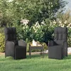 Image de Chaises Inclinables De Jardin Lot De 2 Et Table Résine Tressée Vidaxl