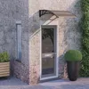 Image de vidaXL Auvent de Porte Marquise Solaire avec Support Abri Protection contre Pluie Banne Entrée Porte Patio Noir 100x75 153590