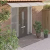 Image de vidaXL Auvent de Porte Marquise Solaire avec Support Abri Protection contre Pluie Banne Entrée Porte Patio Gris et 153592