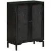 Image de Buffet Noir 55x30x77 Cm Bois Massif De Manguier Et Fer Vidaxl