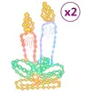 Image de Figurines De Bougies De Noël Avec 144 Led 2 Pcs 70x42 Cm Vidaxl
