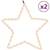 Image de Figures D'étoiles De Noël Avec 48 Led 2 Pcs Blanc Chaud 56 Cm Vidaxl