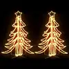 Image de Arbres De Noël Pliables Avec Led 2 Pcs Blanc Chaud 87x87x93 Cm Vidaxl