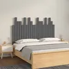 Image de Tête De Lit Murale Gris 127,5x3x80 Cm Bois Massif De Pin Vidaxl