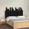 Image de Tête De Lit Murale Noir 127,5x3x80 Cm Bois Massif De Pin Vidaxl