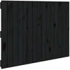 Image de Tête De Lit Murale Noir 95,5x3x60 Cm Bois Massif De Pin Vidaxl