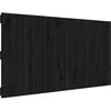 Image de Tête De Lit Murale Noir 127,5x3x60 Cm Bois Massif De Pin Vidaxl