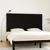 Image de Tête De Lit Murale Noir 204x3x110 Cm Bois Massif De Pin Vidaxl