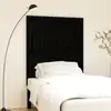 Image de Tête De Lit Murale Noir 95,5x3x110 Cm Bois Massif De Pin Vidaxl