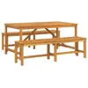 Image de Ensemble de repas en bois dacacia - vidaXL - 150x90x74 cm - Marron - Bois dacacia massif - Utilisation en extérieur