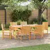 Image de Ensemble De Salle À Manger Pour Jardin 7 Pcs Marron Vidaxl