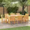Image de Ensemble De Salle À Manger Pour Jardin 9 Pcs Marron Vidaxl