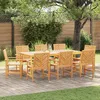 Image de vidaXL Ensemble de salle à manger pour jardin 9 pcs Marron 3154117