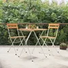 Image de Ensemble De Bistro Pliable 3 Pcs Bois D'acacia Solide Et Acier Vidaxl