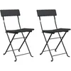 Image de Chaises De Bistrot Pliantes Lot De 2 Noir Résine Tressée Acier Vidaxl
