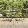 Image de vidaXL Ensemble de bistro pliable 3 pcs Marron Résine tressée ensemble de bistrot table et chaises de jardin ensemble 319990