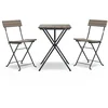 Image de Ensemble De Bistro Pliable 3 Pcs Gris Résine Tressée Vidaxl