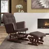 Image de Chaise Berçante Avec Repose-pied Marron Tissu Vidaxl