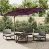 Image de Parasol Cantilever À Double Toit Bordeaux Rouge 300x300 Cm Vidaxl