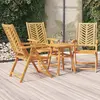 Image de Chaises De Jardin Inclinables Lot De 3 Bois Massif D'acacia Vidaxl