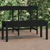 Image de Banc De Jardin Noir 109x44x45 Cm Bois Massif De Pin Vidaxl