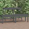 Image de Banc De Jardin À 2 Places Gris 159,5x44x45cm Bois Massif De Pin Vidaxl