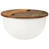 Image de vidaXL Table Basse Table dAppoint avec Rangement Bout de Canapé Meuble Salle de Séjour Salon Industriel Blanc Bois de 351754