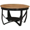 Image de Table Basse Ø 68x43 Cm Bois Massif Acacia Et Fer Vidaxl
