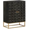 Image de Buffet Noir 55x34x75 Cm Bois Massif De Manguier Et Fer Vidaxl