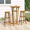 Image de vidaXL Ensemble de Bar 3 pcs Table et Chaises de Bistrot Meubles dExtérieur Jardin Terrasse Patio Arrière-Cour Bois 319699