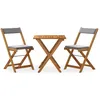 Image de Ensemble De Bistro Pliable 3 Pcs Avec Coussins Acacia Solide Vidaxl