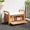 Image de Banc De Rangement De Jardin Avec Coussin 91 Cm Bois D'acacia Vidaxl