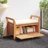 Image de vidaXL Banc de rangement de jardin avec coussin 91 cm Bois dacacia 319714