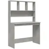 Image de Bureau Avec Étagères Gris Béton 102x45x148 Cm Bois D'ingénierie Vidaxl