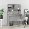 Image de vidaXL Bureau avec étagères Gris béton 102x45x148 cm Bois dingénierie 823004