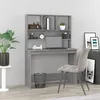 Image de Bureau Avec Étagères Sonoma Gris 102x45x148cm Bois D'ingénierie Vidaxl