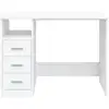 Image de Vidaxl bureau avec tiroirs blanc 102x50x76 cm bois d'ingénierie